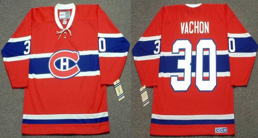 2019 Men Montreal Canadiens 30 Vachon Red CCM NHL jerseys